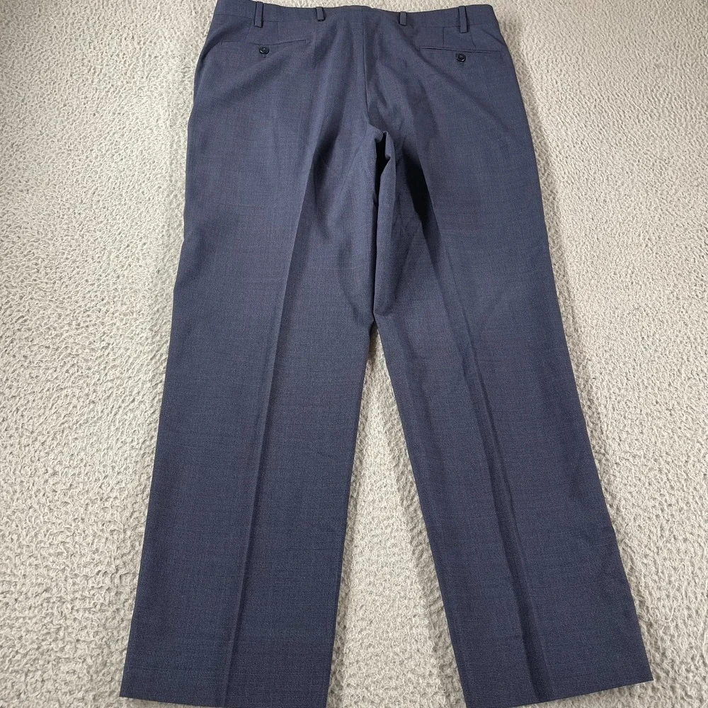 Zanella Pants Mens 36 Dark Blue Wool Serge Devon Full Fit Trousers Made In Italy